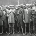 Inmates of Ebensee concentration camp after their liberation by American troops on May 6, 1945. Eben