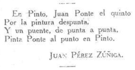 Artículo histórico sobre un trabalenguas popular del siglo XIX ambientado en Pinto, atribuido al humorista Juan Pérez Zúñiga.
